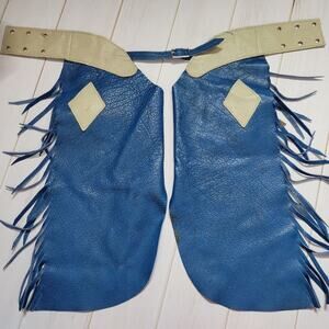 Vintage 50s 60s Chap-Parel Blue & Tan Kids Chaps